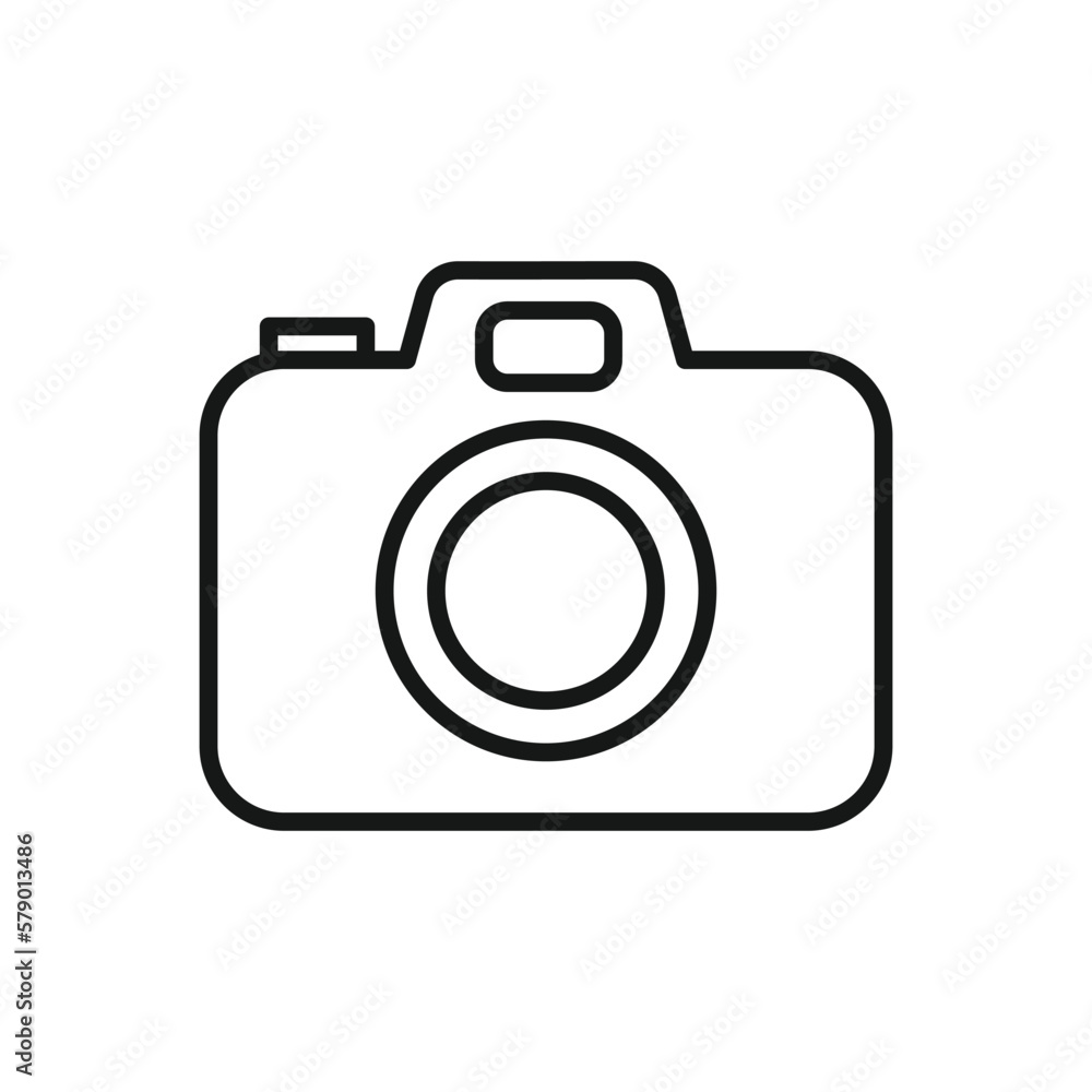 Editable Icon of Camera, Vector illustration isolated on white background. using for Presentation, website or mobile app Editable Icon of Camera, Vector illustration isolated on white background. using for Presentation, website or mobile app