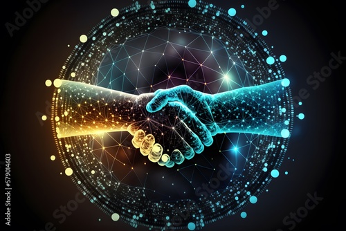 Handshake created using AI Generative Technology