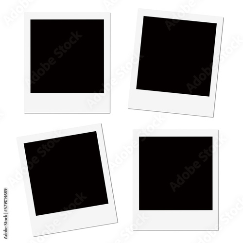 Four Isolated Polaroid Frame Graphic