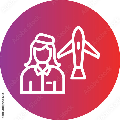 Vector Design Flight Attendant Icon Style