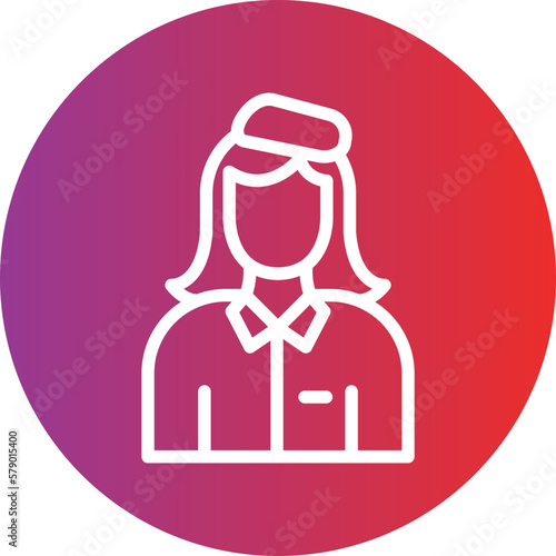 Vector Design Air Hostess Icon Style