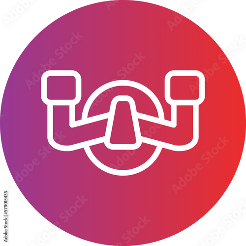 Vector Design Aeroplane Steering Wheel Icon Style