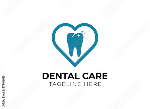 Dental clinic and dental care logo. Dentist, teeth care or oral clinic logo