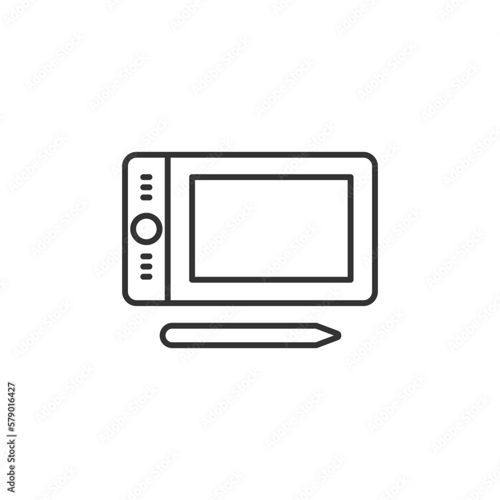 Tablet with pen icon. Gadget symbol modern, simple, vector, icon for website design, mobile app, ui. Vector Illustration Tablet with pen icon. Gadget symbol modern, simple, vector, icon for website design, mobile app, ui. Vector Illustration