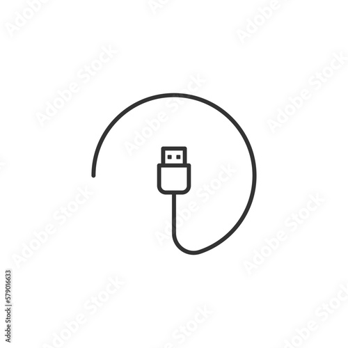 Type-C cable icon. Charger symbol modern, simple, vector, icon for website design, mobile app, ui. Vector Illustration
