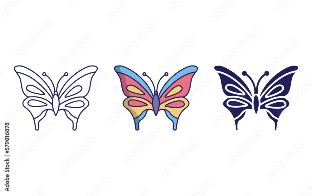 Obraz premium Butterfly vector icon