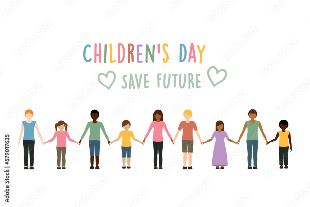 children's day save future childhood concept children group children's day save future childhood concept children group