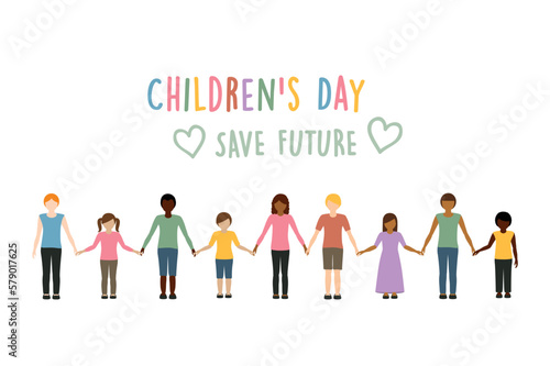 children s day save future childhood concept children group