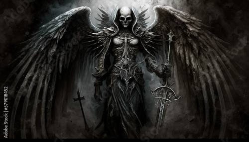 angel of death illustration. made with generative Ai