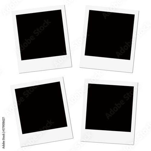 Four Isolated Polaroid Frame Graphic