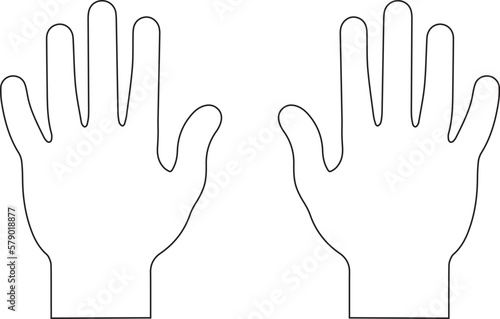 Two human hands, flat vector illustration