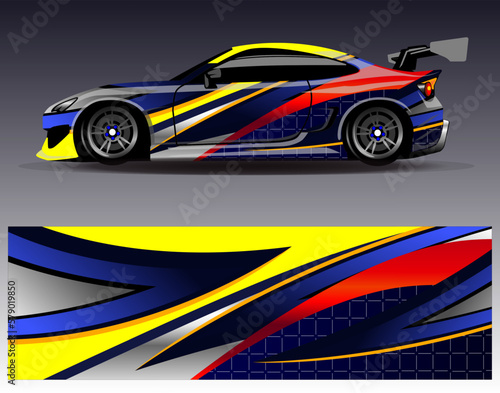 Abstract Race car wrap sticker design and sports background for daily use racing livery or car vinyl stickers