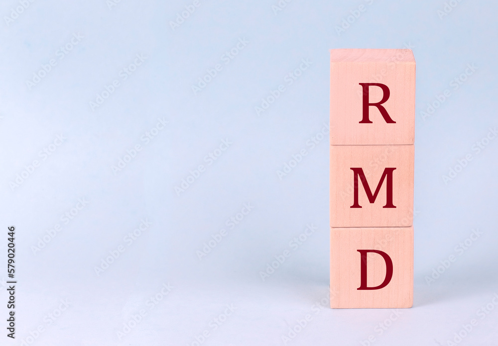 RMD on wooden cubes on a blue background RMD on wooden cubes on a blue background