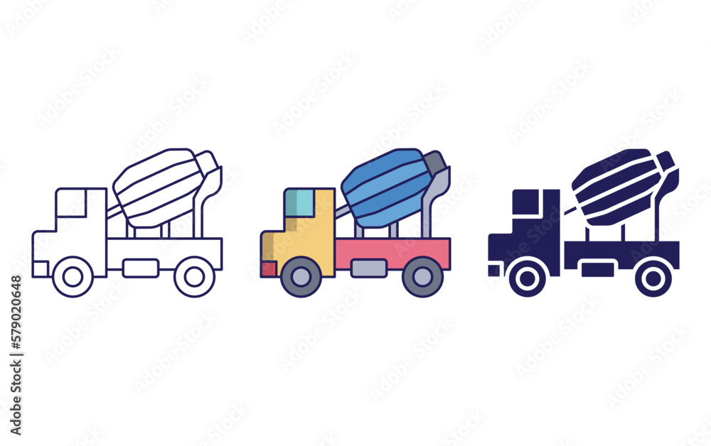Fototapeta premium Concrete Mixer vector icon