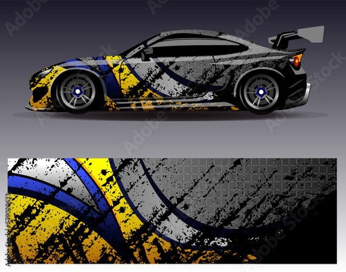 Abstract Race car wrap sticker design and sports background for daily use racing livery or car vinyl stickers