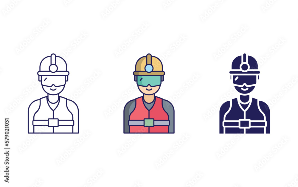 Fototapeta premium Worker man vector icon