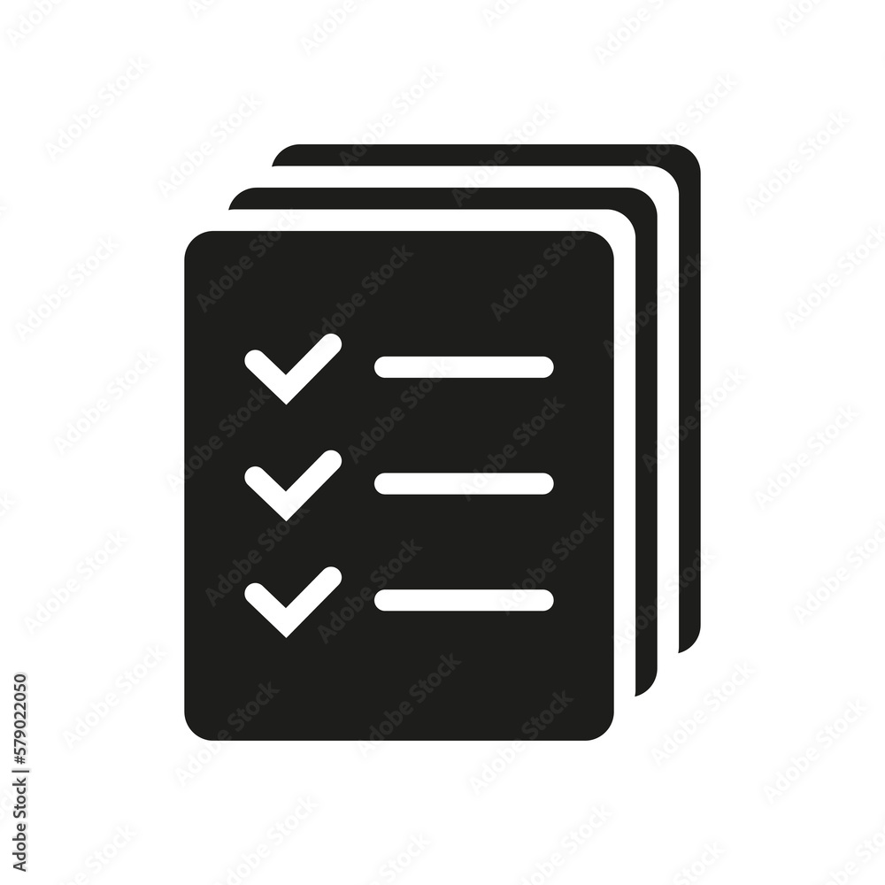 List icon, Menu symbol, Checklist icon solid style, glyph flat icon. Vector design element. List icon, Menu symbol, Checklist icon solid style, glyph flat icon. Vector design element.