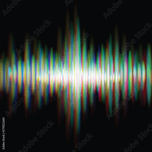 Shiny sound waveform with vibrating light aberrations