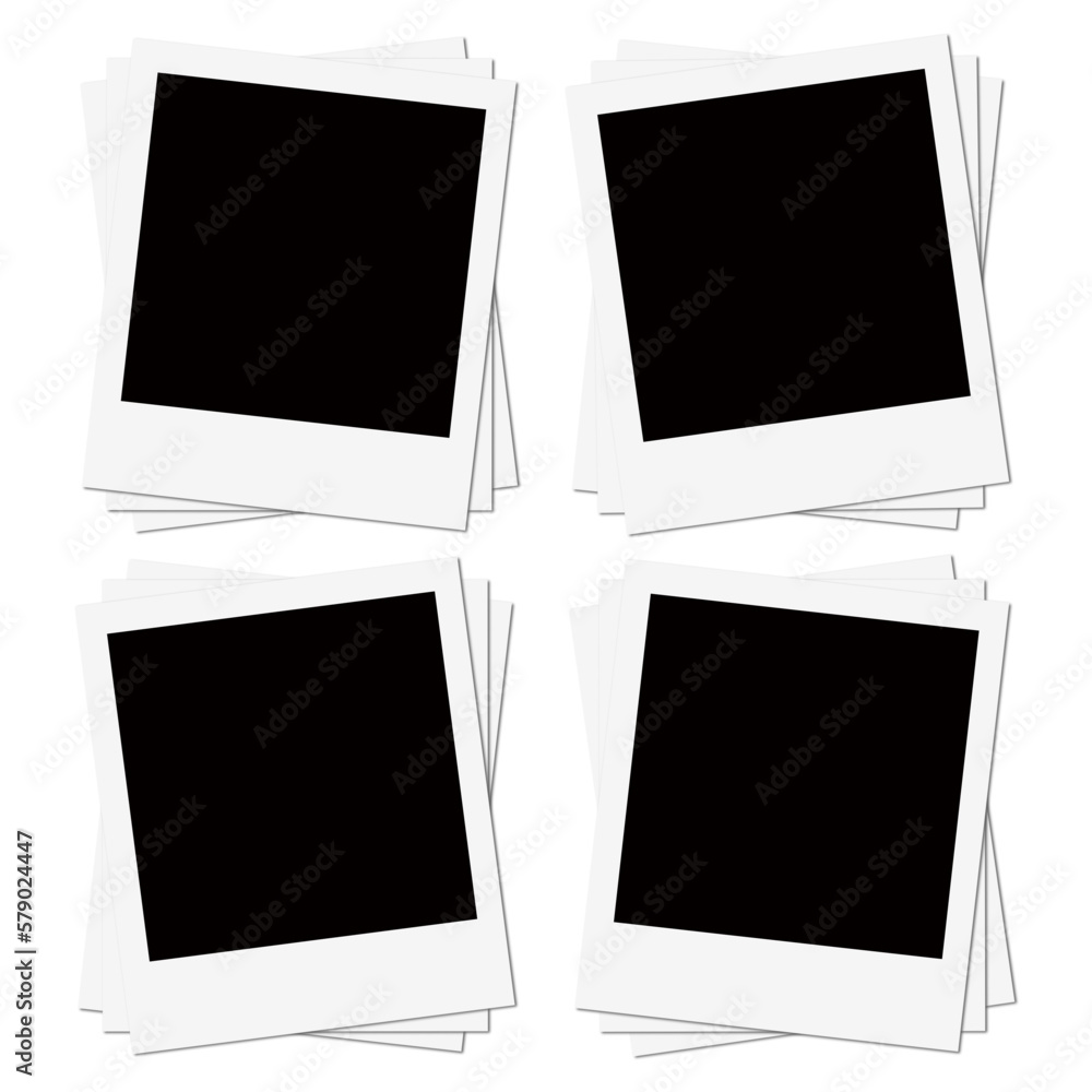 4 Isolated Polaroid Frame Stacks Graphic 4 Isolated Polaroid Frame Stacks Graphic