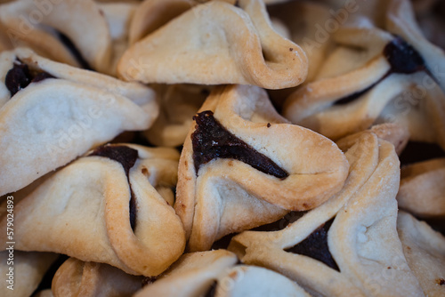 Ears of Haman cookies with dates for Purim in Israel