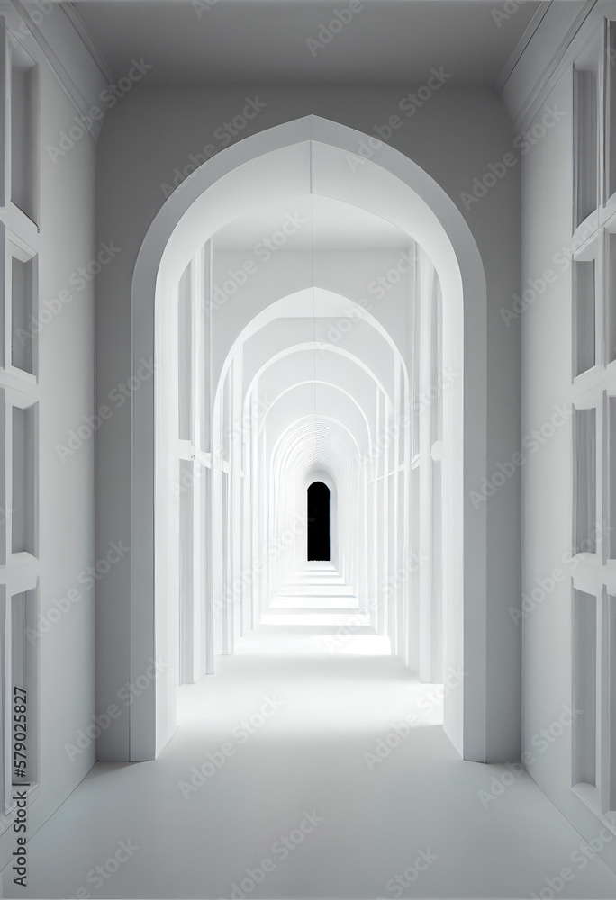 white corridor. Generative AI