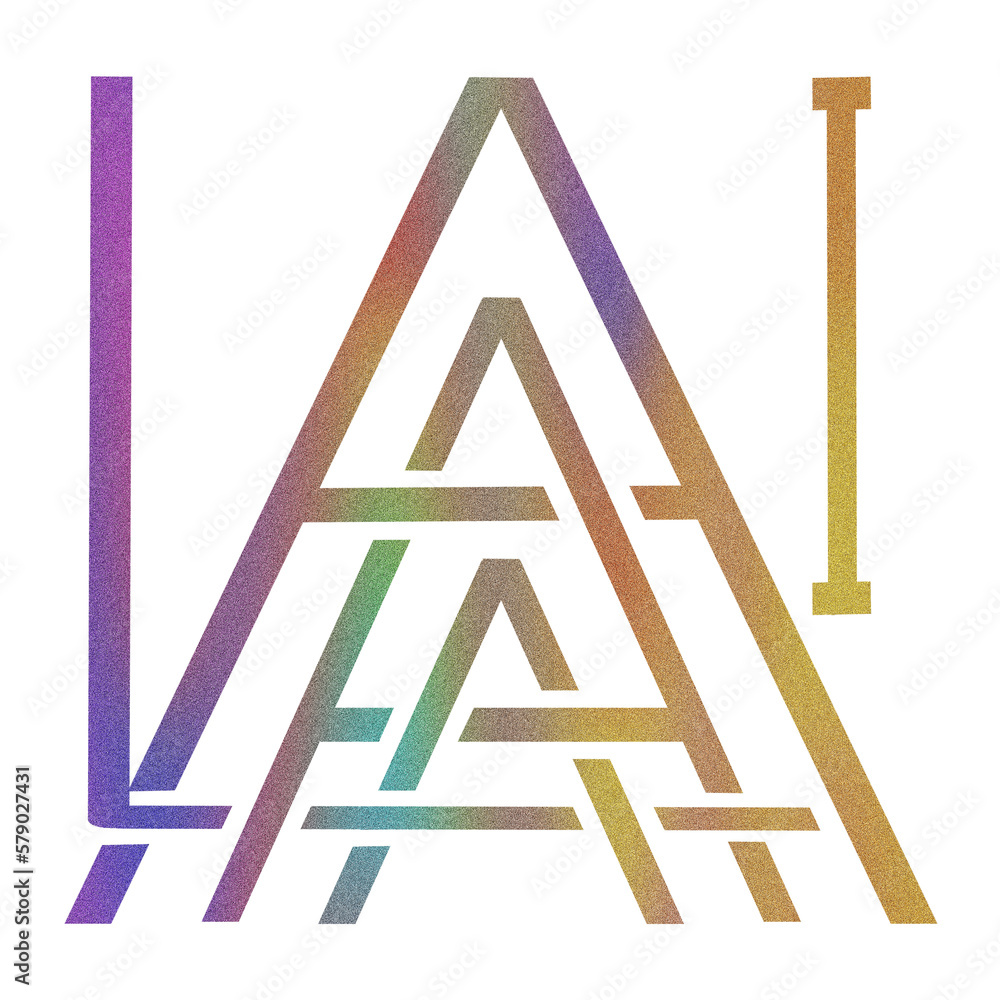Beautiful multi-colored line drawing, Symbol design with letters A, L, A, I, N, A, Logo pattern. Beautiful multi-colored line drawing, Symbol design with letters A, L, A, I, N, A, Logo pattern.