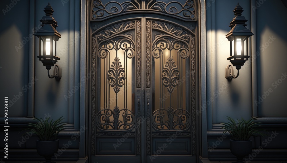 Beautifull wrought iron front door