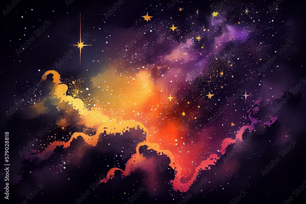 stars in the sky, watercolor style AI Generated