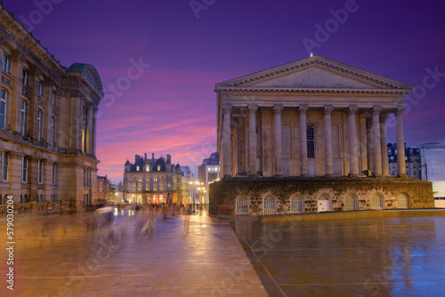 Birmingham Town Hall  situated in Victoria Square  Birmingham  England at sunset