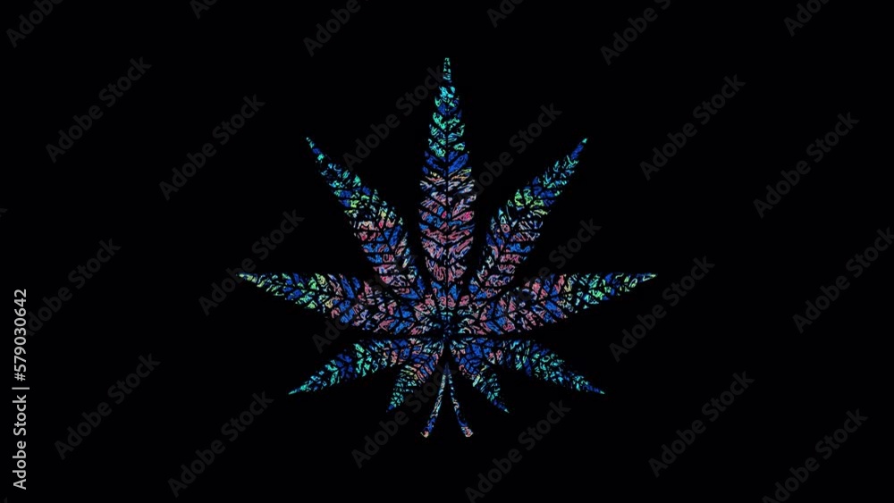 Trippy Weed Leaf Blue cannabis vj loop party background 3d art 4k psychedelic texture 420 festa Trippy Weed Leaf Blue cannabis vj loop party background 3d art 4k psychedelic texture 420 festa