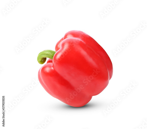 Sweet red pepper on a white background.