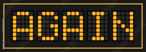 Orange color led banner in word again on black background