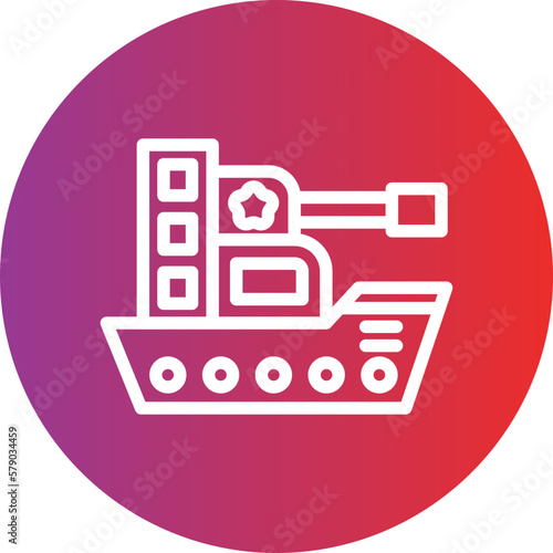 Vector Design Army Ship Icon Style