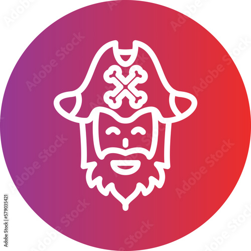 Vector Design Pirate Beard Icon Style