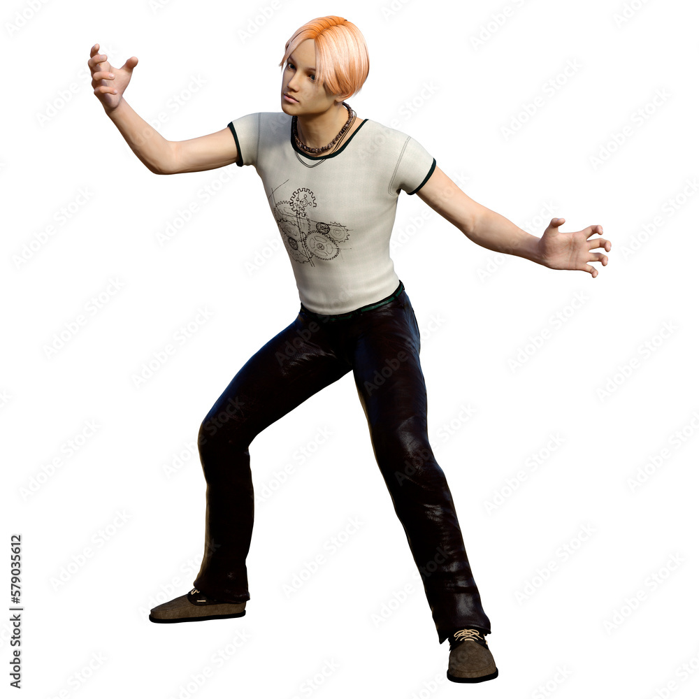 3D Rendering Teenager Boy on White 3D Rendering Teenager Boy on White