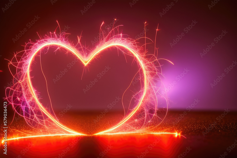 heart of fire created with Generative AI technology