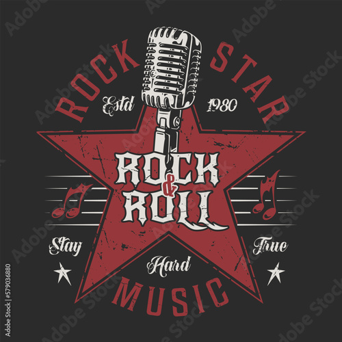 Rock and roll colorful flyer