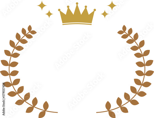 ランキング用の王冠付き月桂樹のマーク
