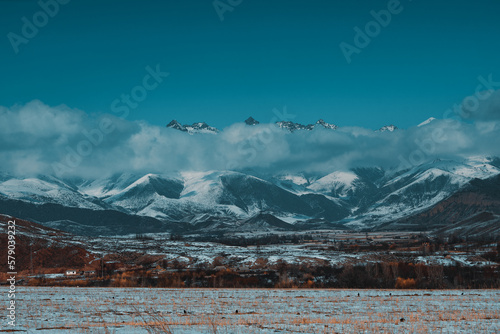 Mountains winter Kyrgyzstan landscape