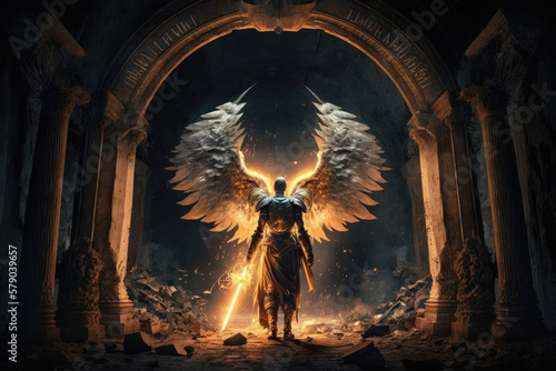 The Heavenly Guardian: The Angel who Preserves the Serenity of the Garden of Eden