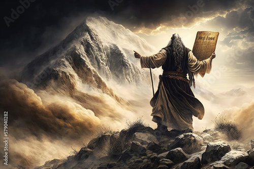 Valokuvatapetti Noha on mount Sinai and the ten commandments