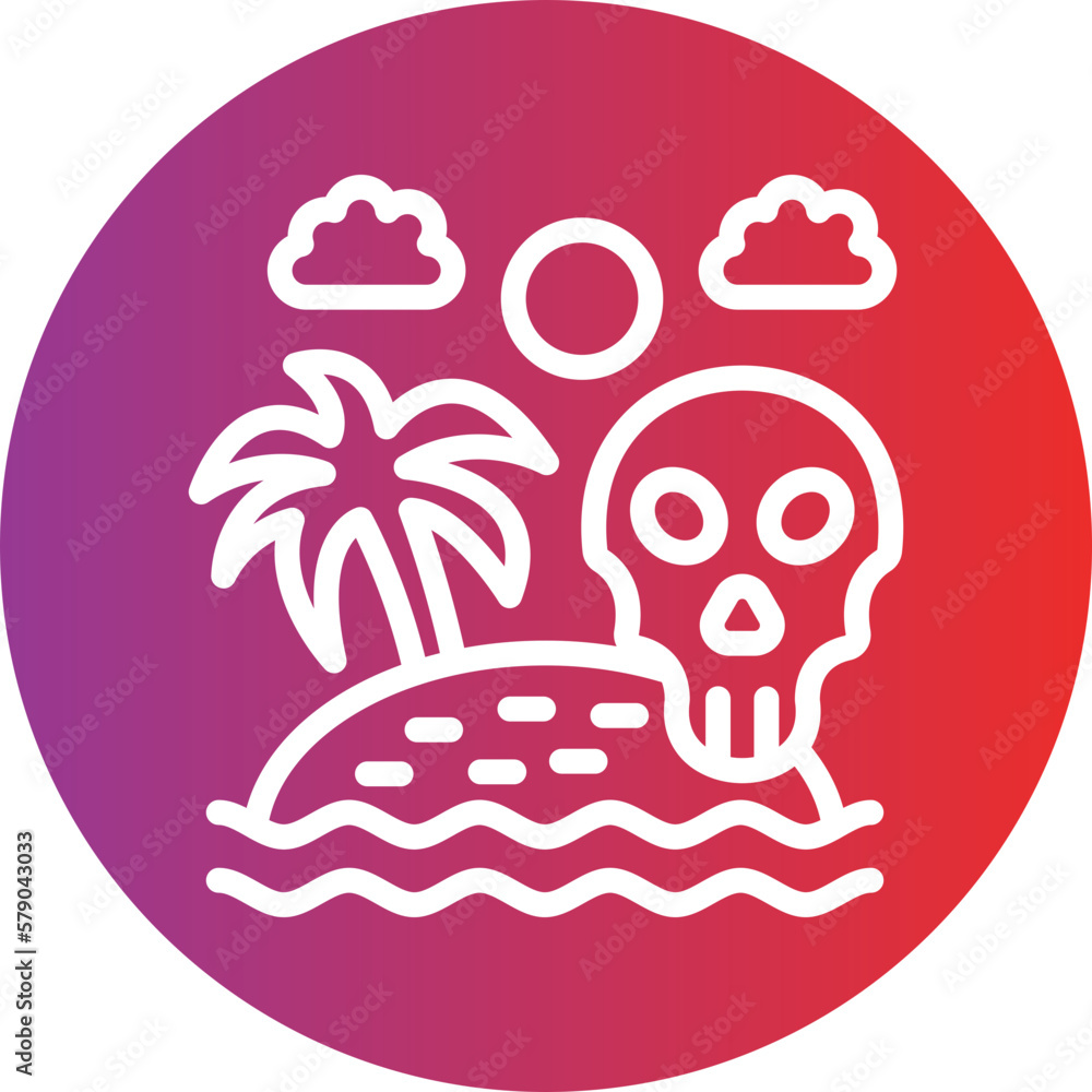 Fototapeta premium Vector Design Skull Island Icon Style