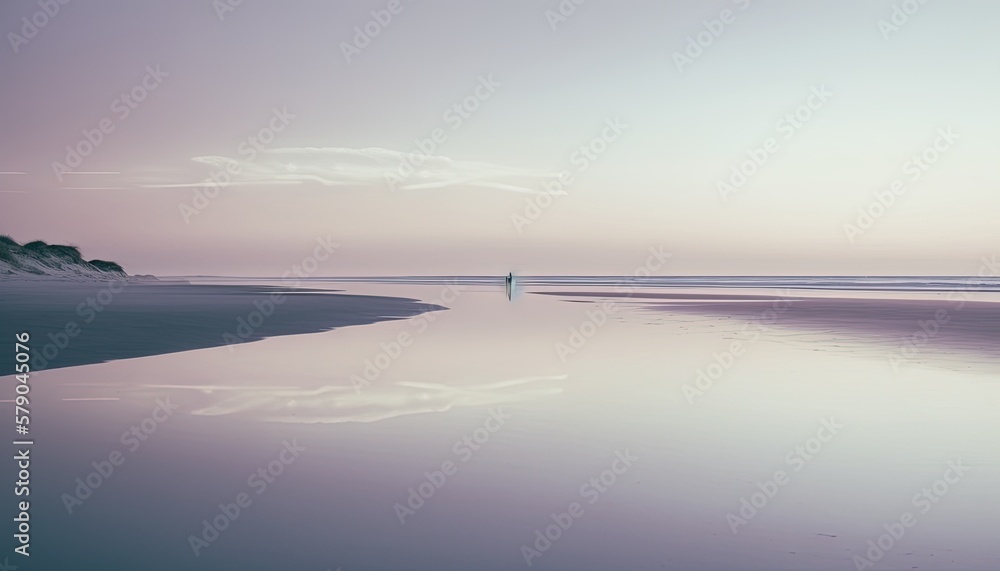 Fototapeta premium Serene secluded idyllic beach (AI generated)