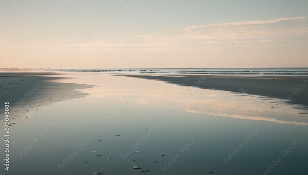 Obraz premium Serene secluded idyllic beach (AI generated)