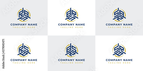 Letter RBS, RSB, BRS, BSR, SRB, SBR Hexagonal Technology Logo Set. Suitable for any business. photo