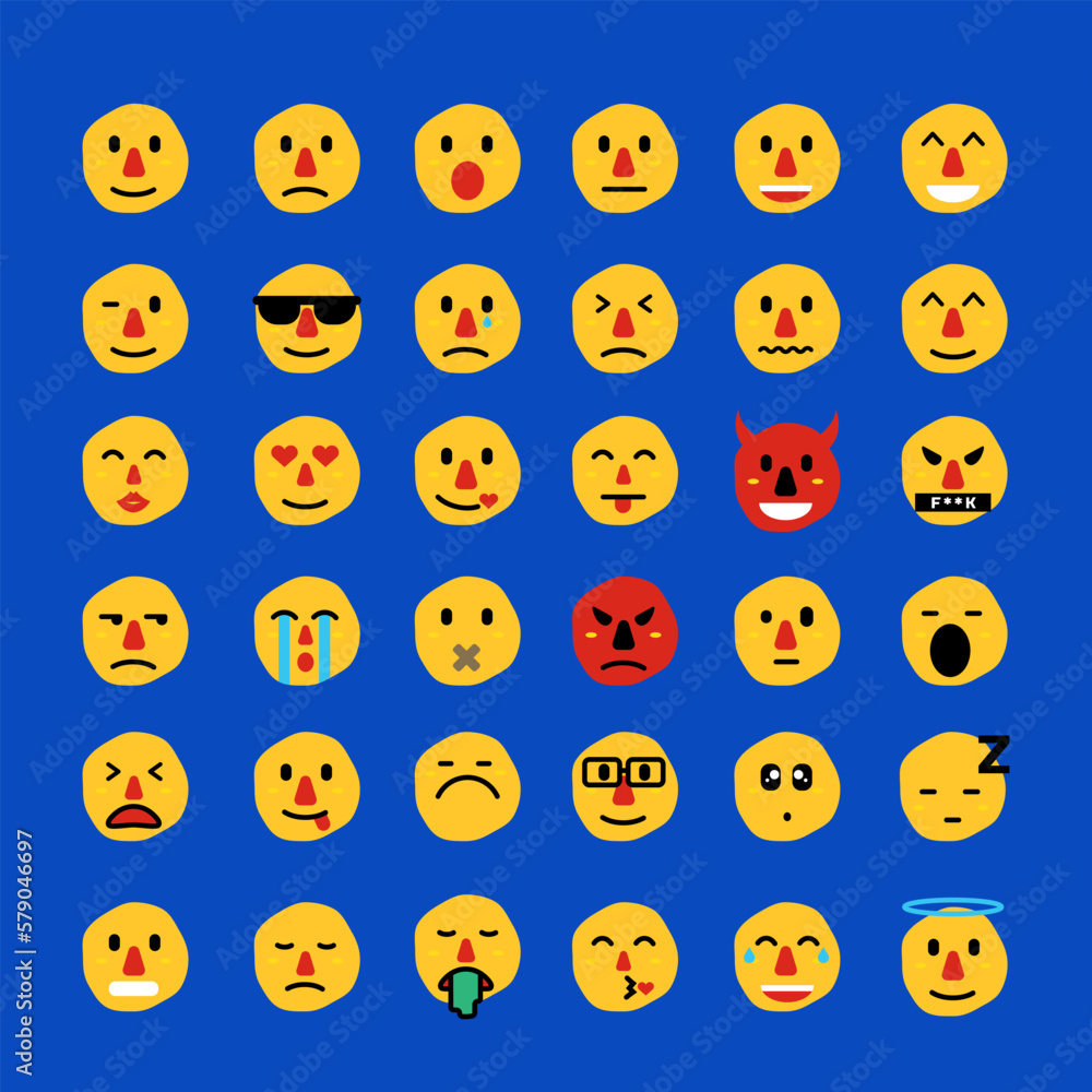 Naklejka premium cute emoji set