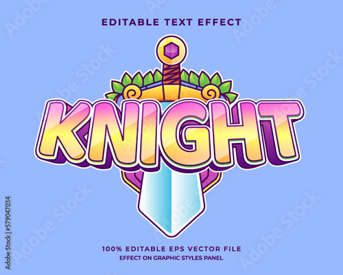 decorative knight editable text effect vector design