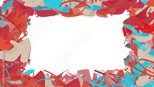 Background pattern abstract design texture. Border frame, transparent background. Theme is about repeat, high heels, ladies, irregular, striped fabric, flip-flops, slingback shoes, season