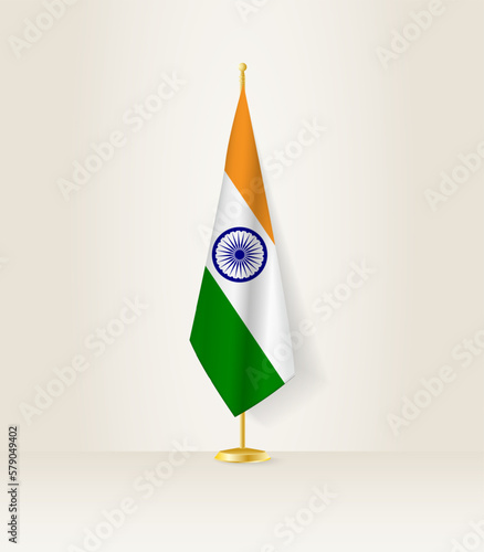 India flag on a flag stand.