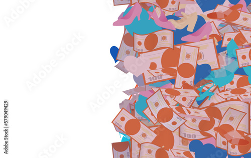 Background pattern abstract design texture. Vertical seamless stripe. Border frame, transparent background. Theme is about usa, wealth, 100, lace, slingback shoes, paper, ladies, elegant